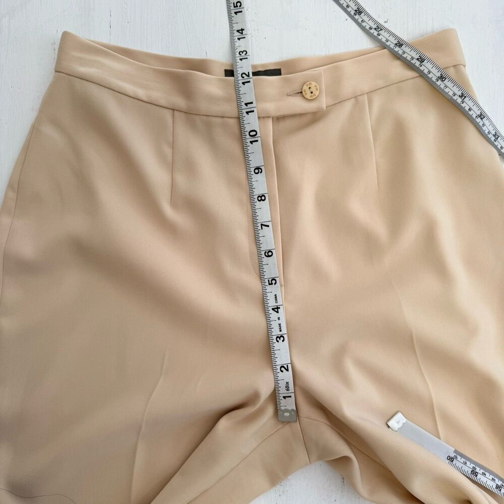 Vintage VN Womens Yellow Dress Pants Size 8 Button Zipper Trousers High Waist - Picture 10 of 12